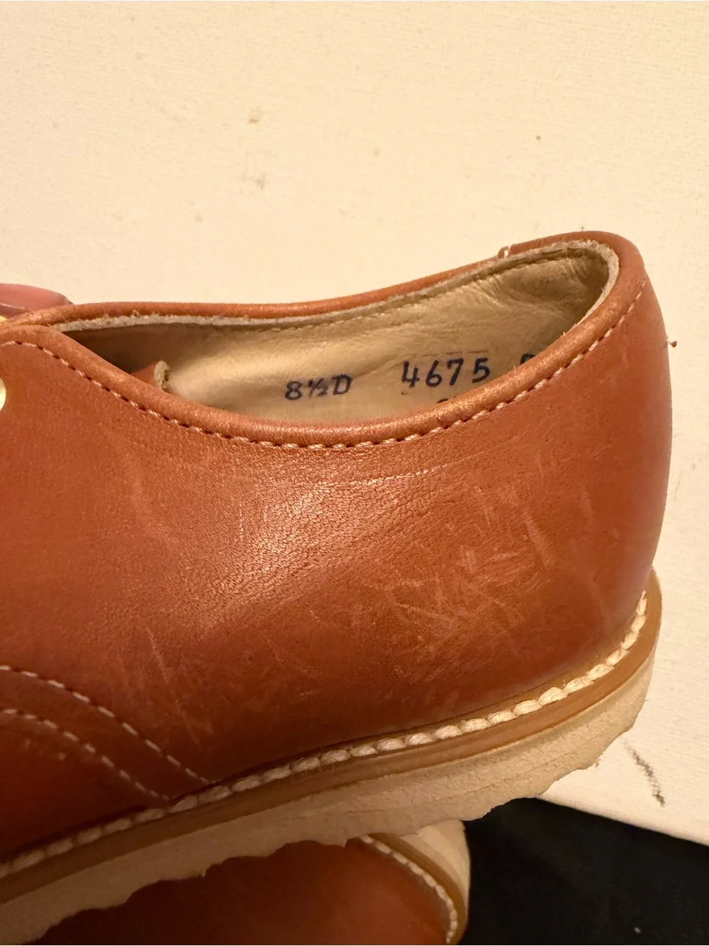Kids Brown Leather Lace-Up Shoes with Yellow Laces